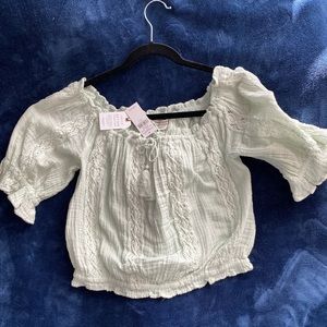 Knitted crop top mint green